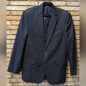 Tasso Elba for Macy's Men's Navy Blue Woven Blazer - Size L, 48R
